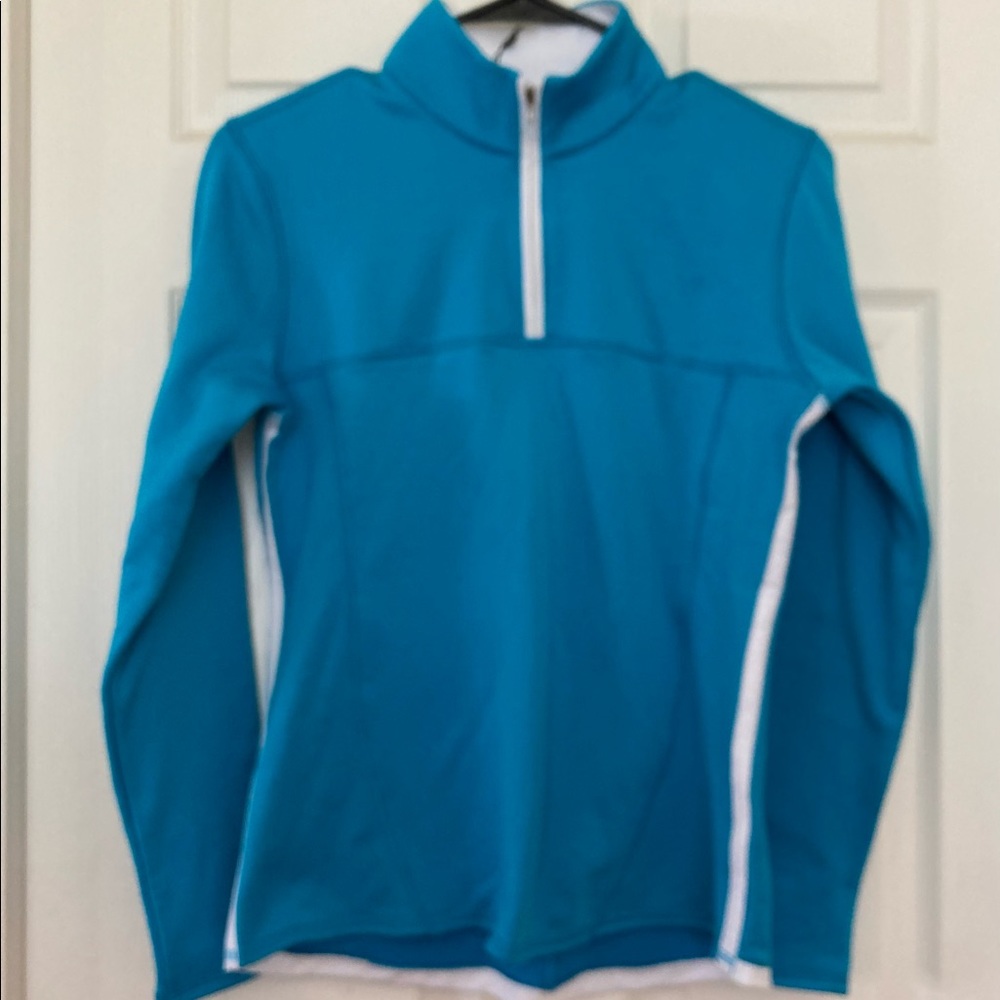 Adidas • ClimaWarm Golf  1/4 zip Aqua Color Sweater